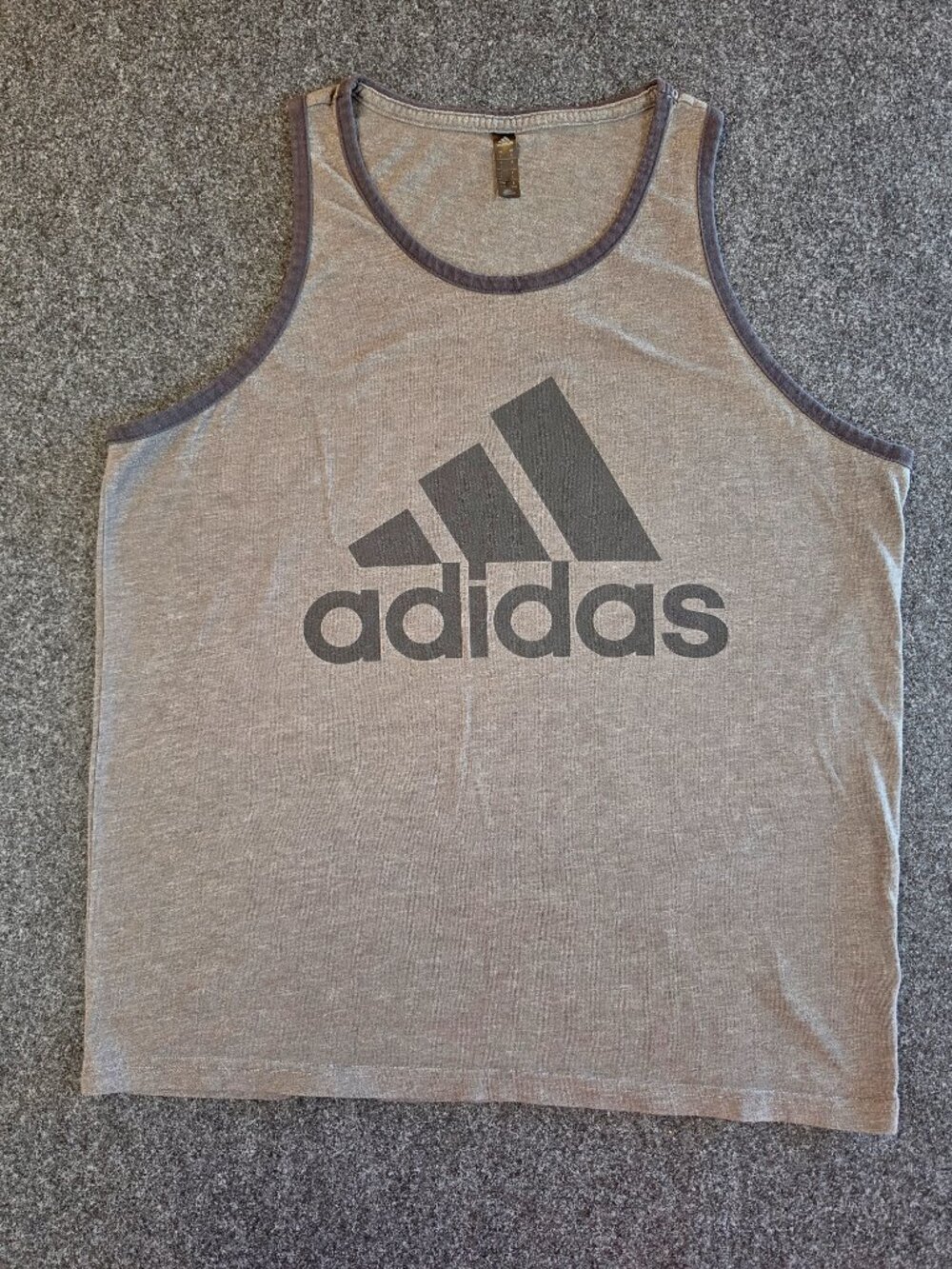 Adidas Tank Top Mens Large Gray Big Logo Sleeveless Athletic Muscle Shirt